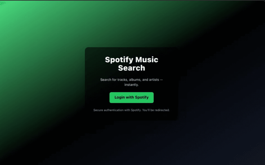 Spotify Music Search screenshot